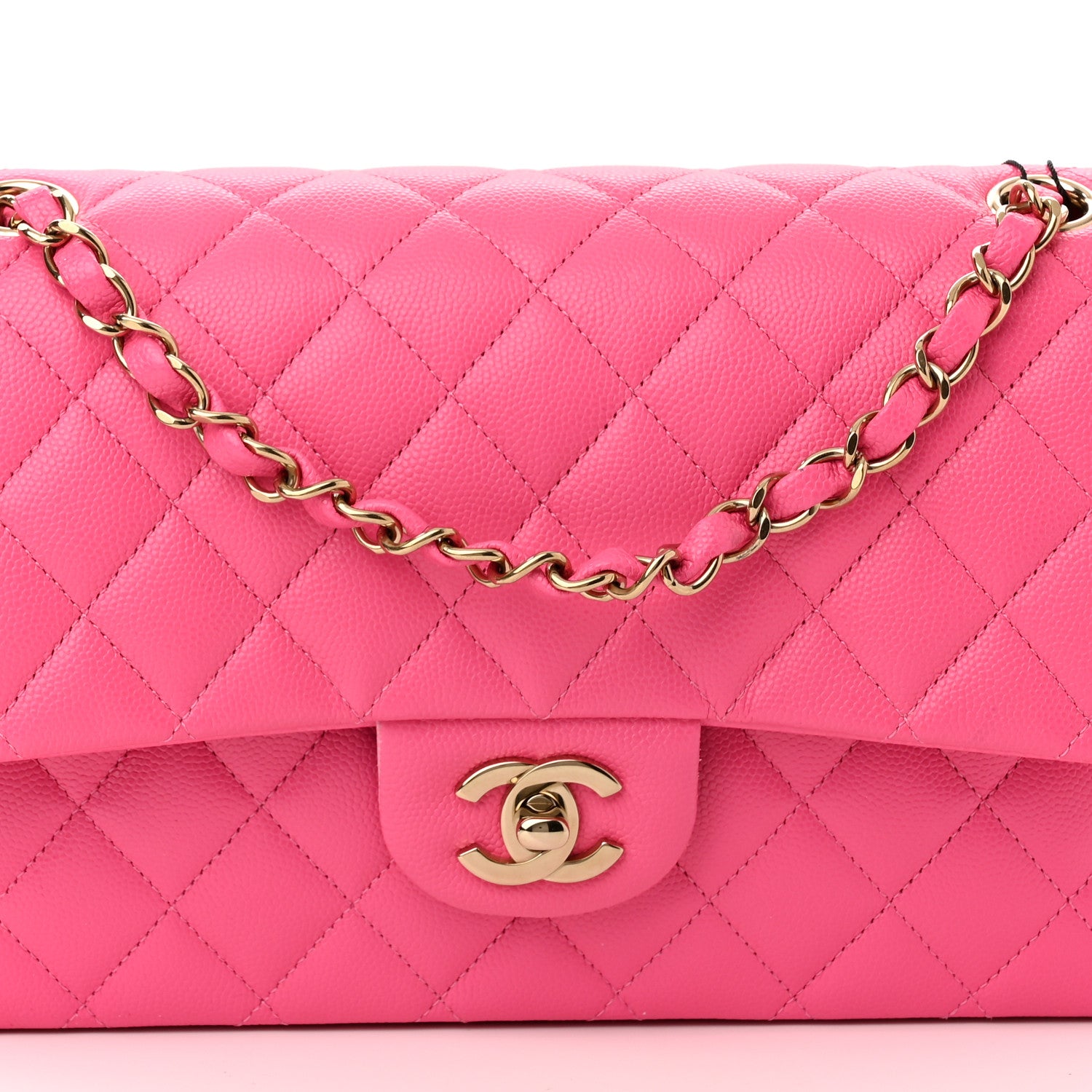 Chanel Caviar Quilted Medium Double Flap Rose 8 of 11