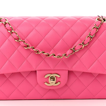 Chanel Caviar Quilted Medium Double Flap Rose 8 of 11