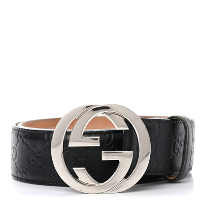 Gucci Guccissima Signature Interlocking G 40mm Belt 85 34 Black 1 of 5