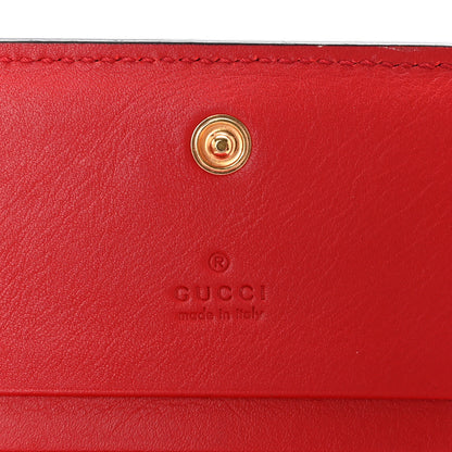 Gucci GG Supreme Monogram Apple Card Case Wallet Beige Multicolor Lobster Red 6 of 8