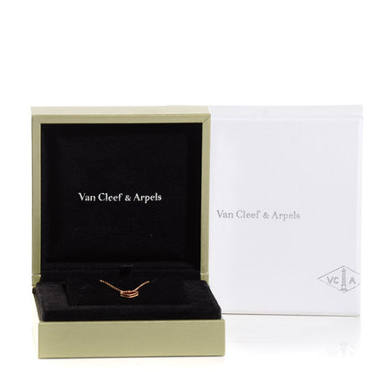 Van Cleef & Arpels 18K Rose Gold Carnelian Sweet Alhambra Heart Pendant Necklace 6 of 13
