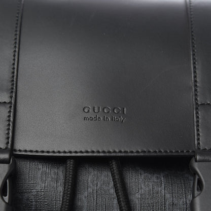 Gucci Soft GG Supreme Monogram Appia Calfskin Web Double Buckle Backpack Black 9 of 9
