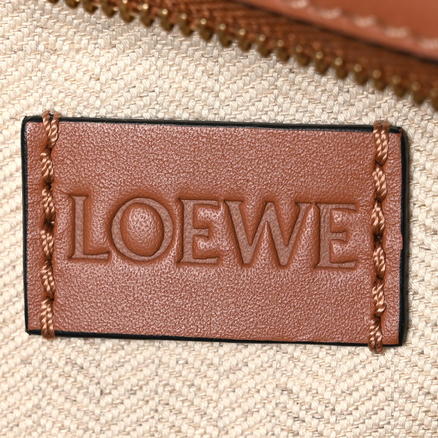 Loewe Calfskin Raffia Paulas Ibiza Pochette Bag Natural Tan 6 of 10