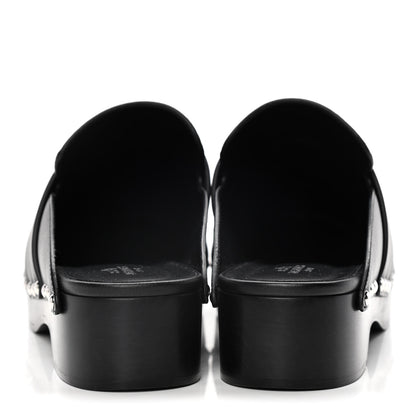Hermes Calfskin Calya Mules 39 Black 8 of 15