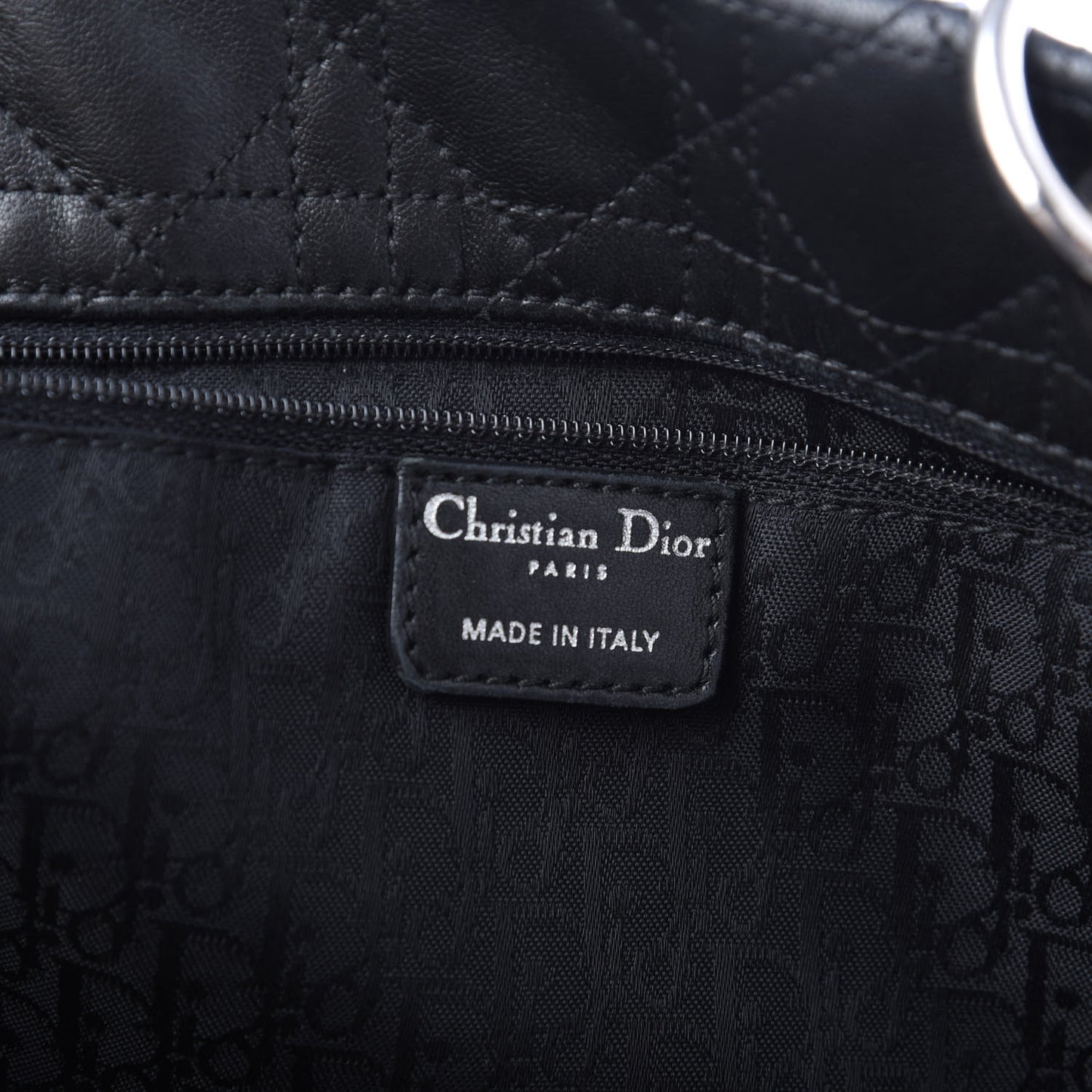 Lambskin Cannage Large Soft Lady Dior Shopping Tote Black