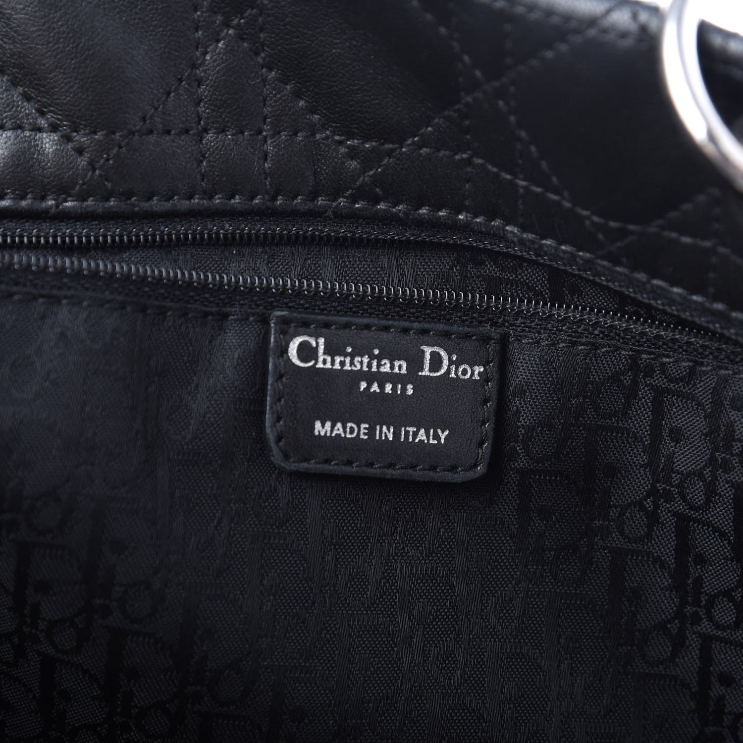 Christian Dior Lambskin Cannage Large Soft Lady Dior Shopping Tote Black 8 of 9