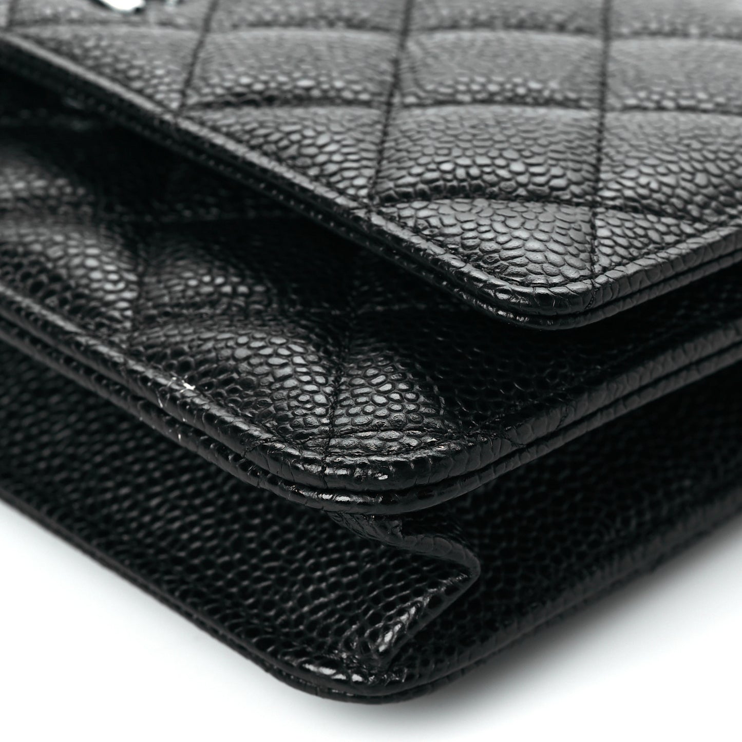 Caviar Quilted Wallet On Chain WOC Black