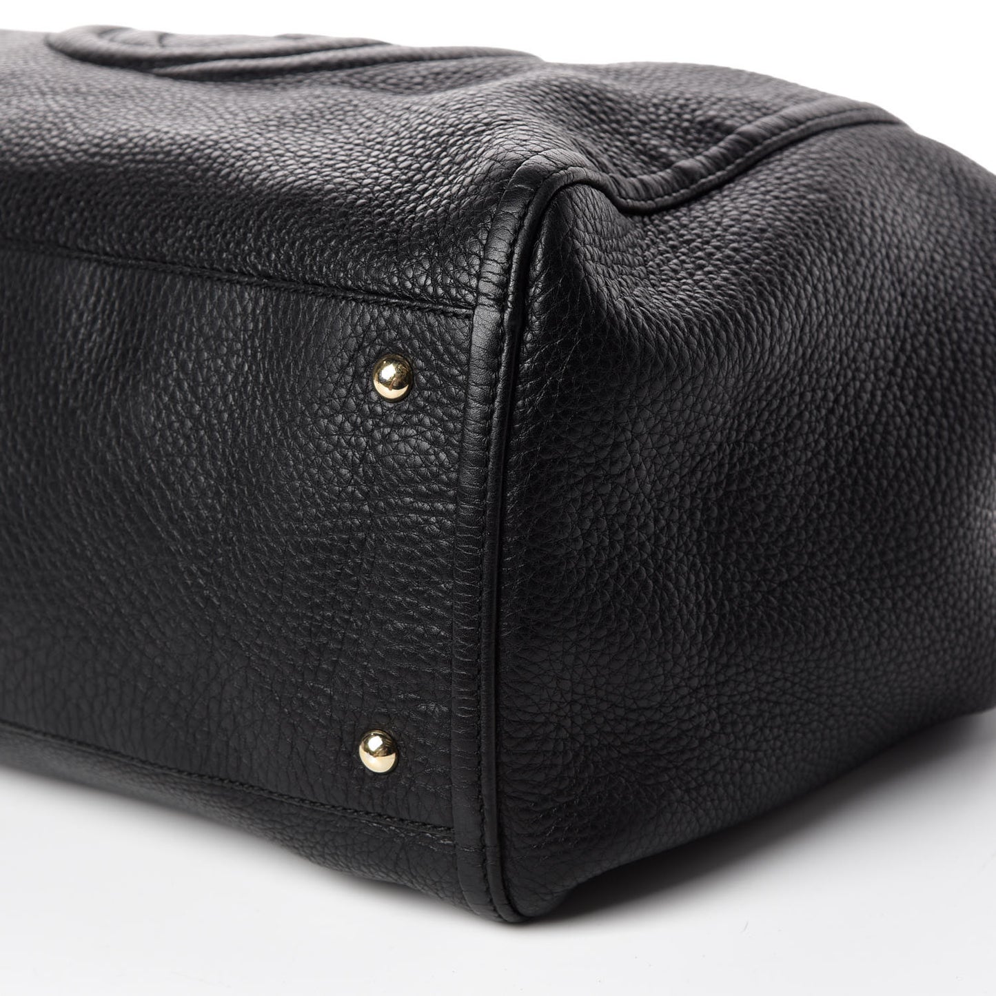 Pebbled Calfskin Large Soho Shoulder Bag Black