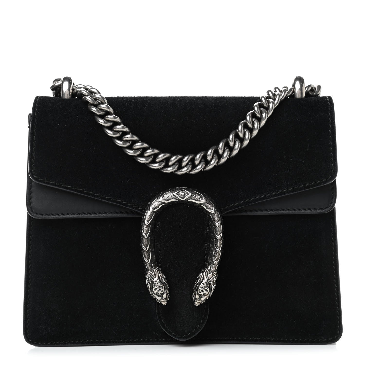 Gucci Suede Mini Dionysus Shoulder Bag Black 1 of 4