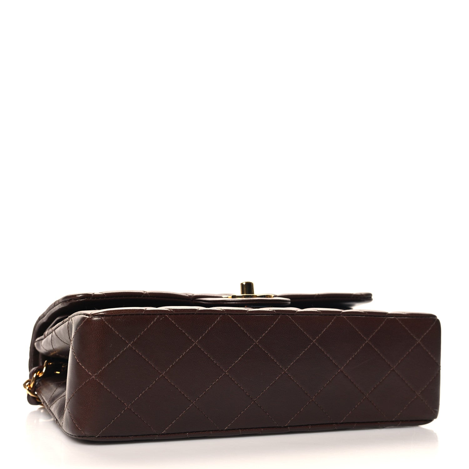 Chanel Lambskin Quilted Small Double Flap Dark Brown 4 of 11