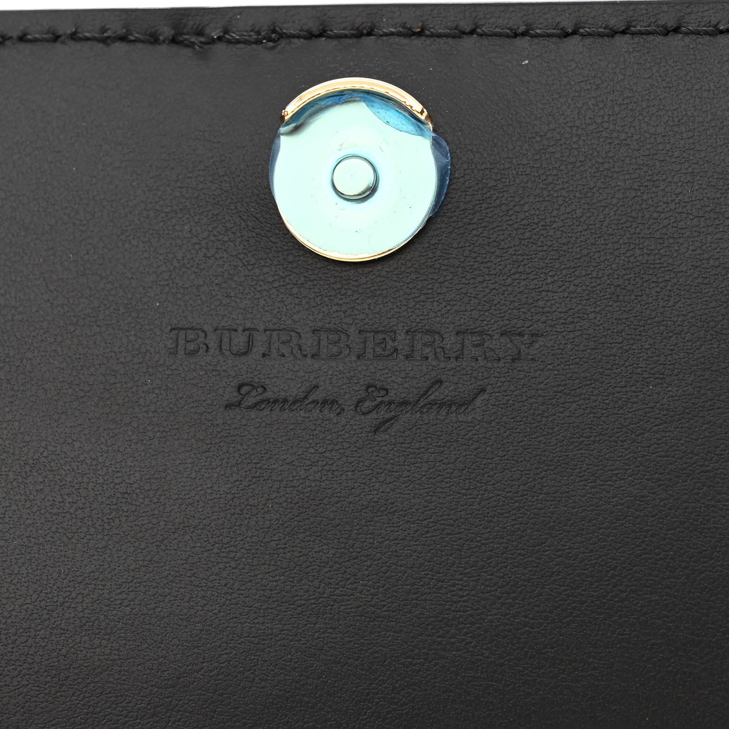Burberry Derby Calfskin House Check Wallet On Chain Black 6 of 9