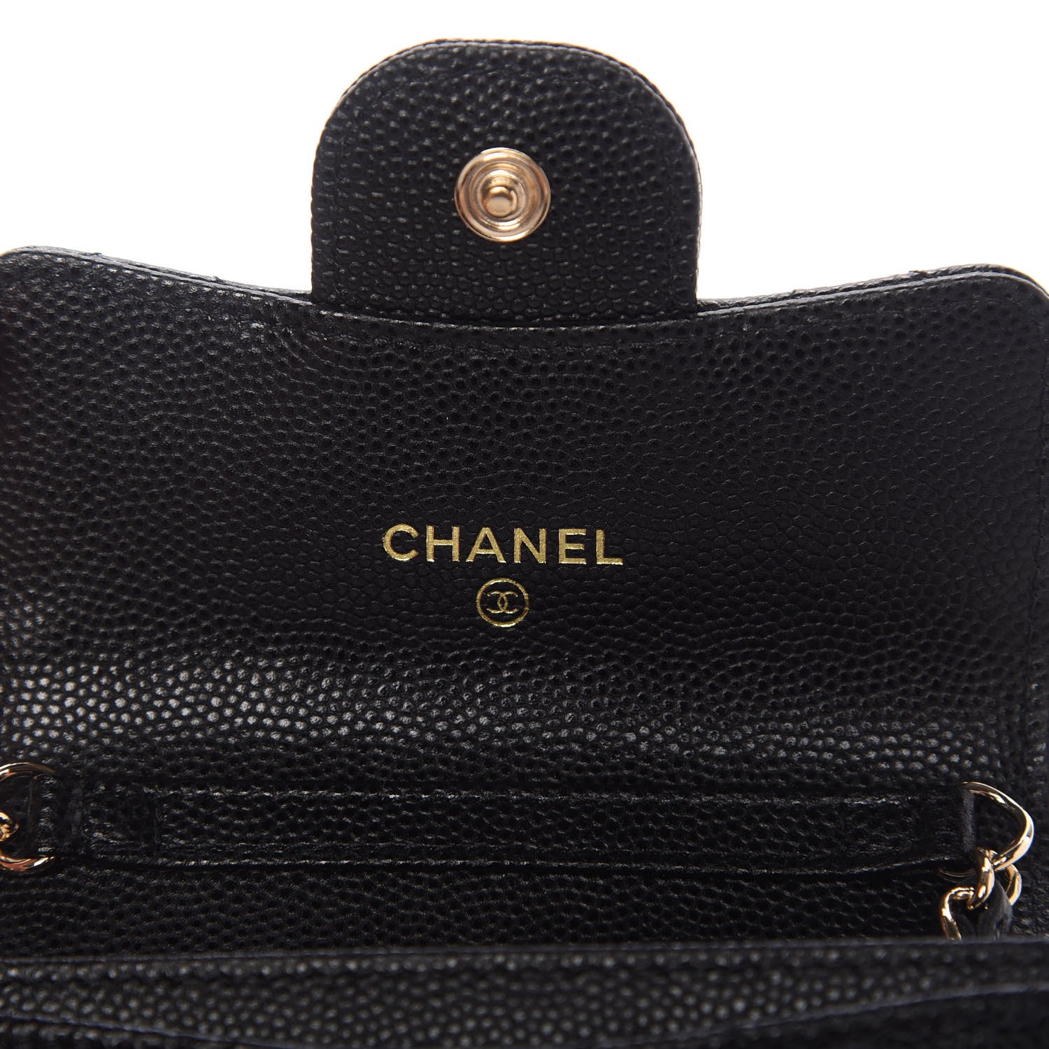 Chanel Caviar Quilted Flap Card Holder On Chain Black 8 of 11