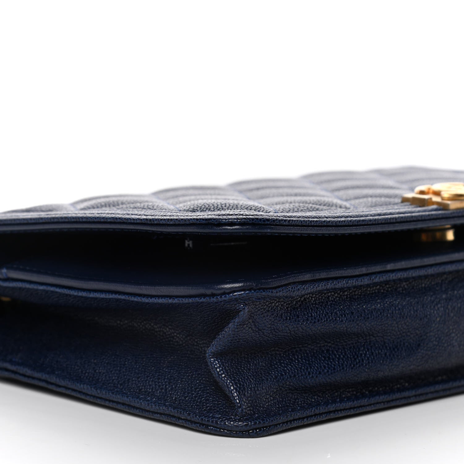 Chanel Caviar Quilted Boy Wallet On Chain WOC Navy 7 of 15
