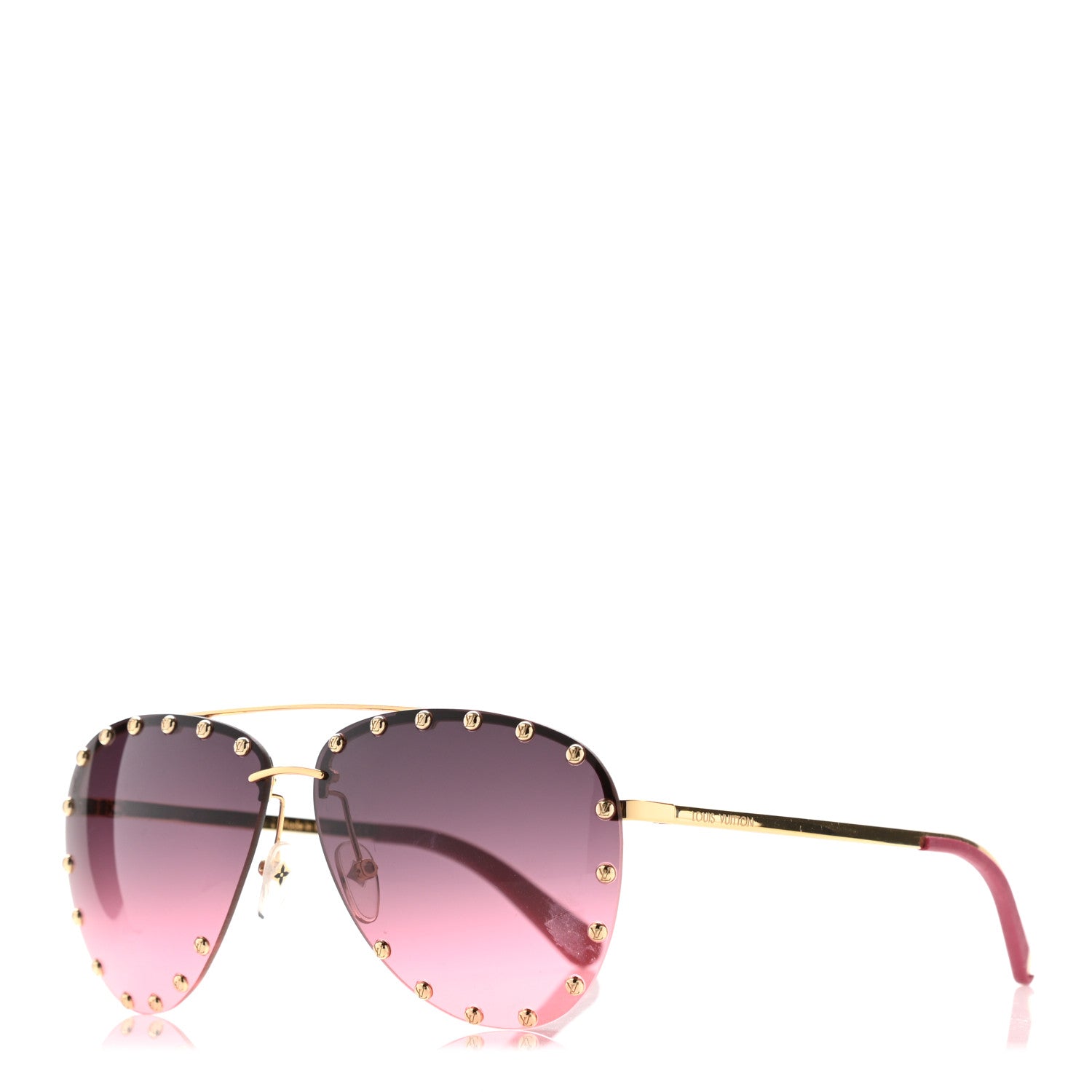 Louis Vuitton Metal The Party Aviator Sunglasses Z0924U Pink 1 of 9