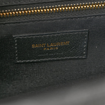 Saint Laurent Grain De Poudre Textured Mixed Matelasse Large Triquilt Monogram Satchel Storm Storm 6 of 11