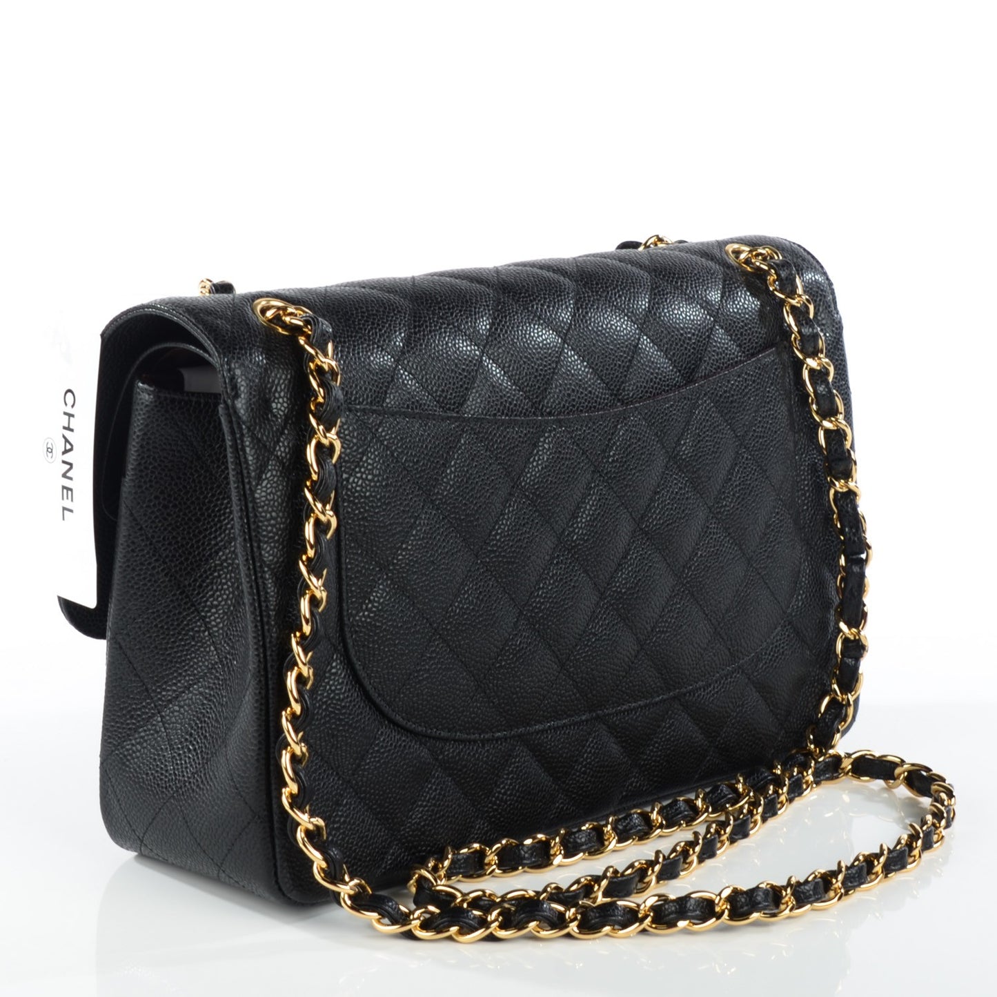 Caviar Quilted Jumbo Double Flap Black
