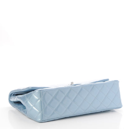 Chanel Patent Maxi Double Flap Light Blue 4 of 8