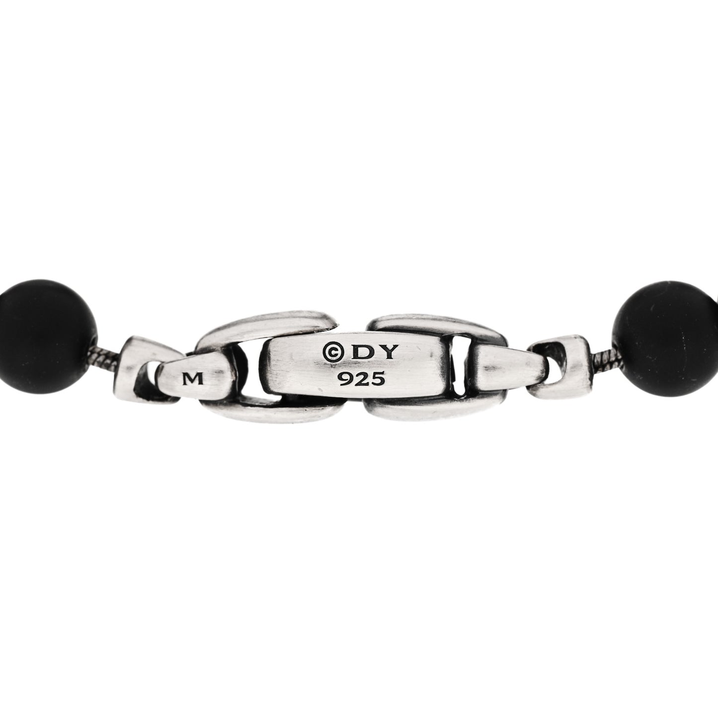 Sterling Silver Black Diamond Black Onyx 6mm Spiritual Beads Bracelet
