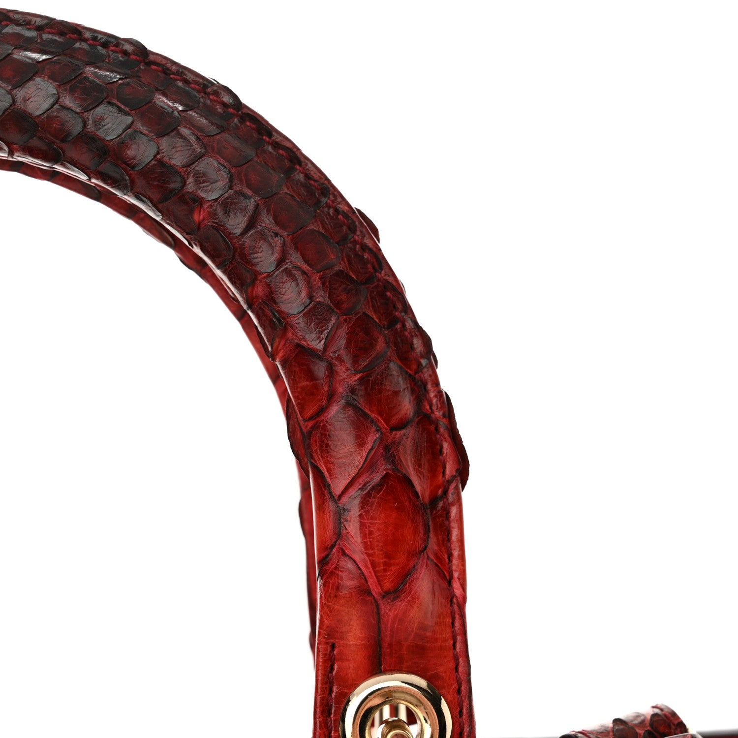 Christian Dior Calfskin Snakeskin Medium Diorissimo Tote Red 13 of 13