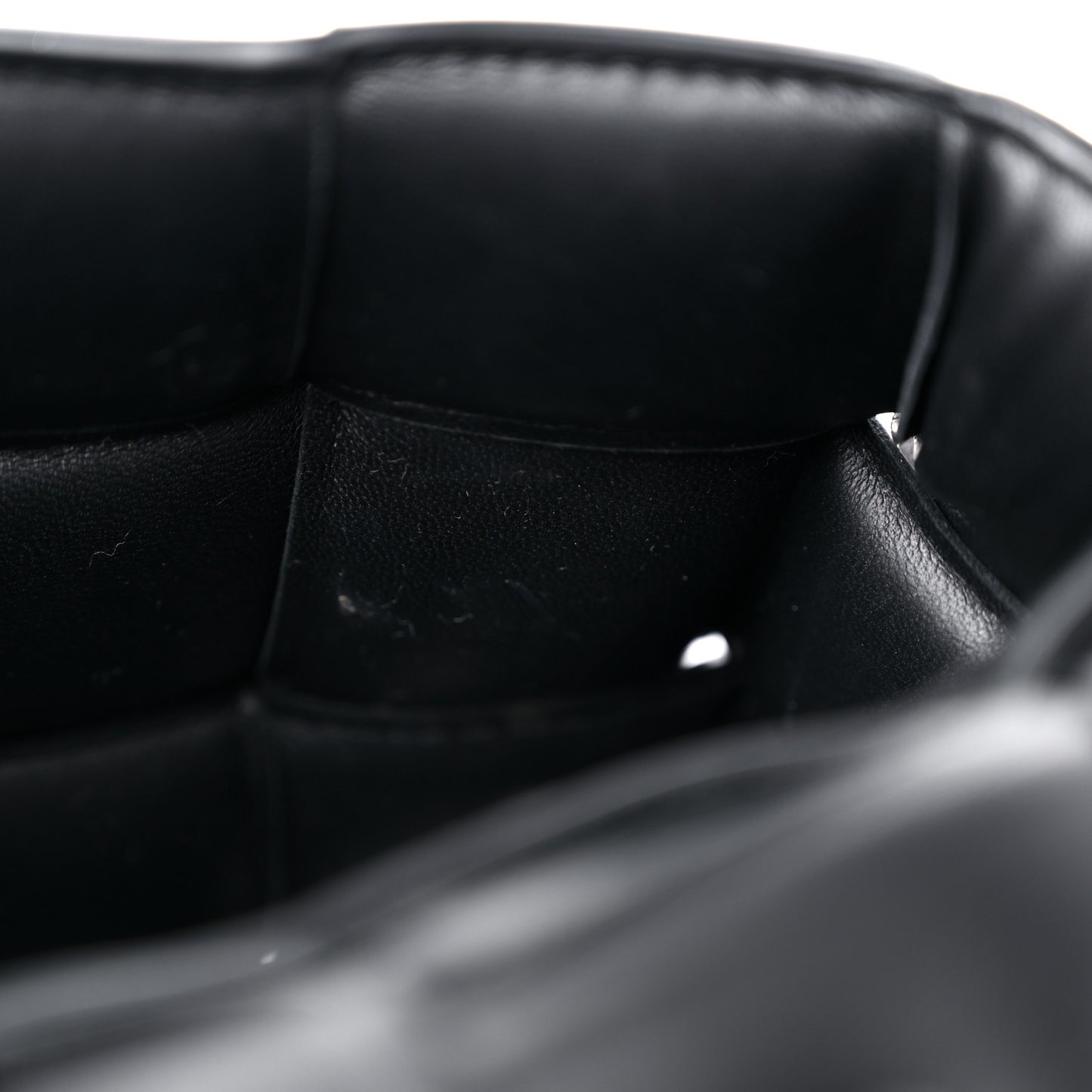 Lambskin Maxi Intreccio Padded Chain Cassette Crossbody Bag Black