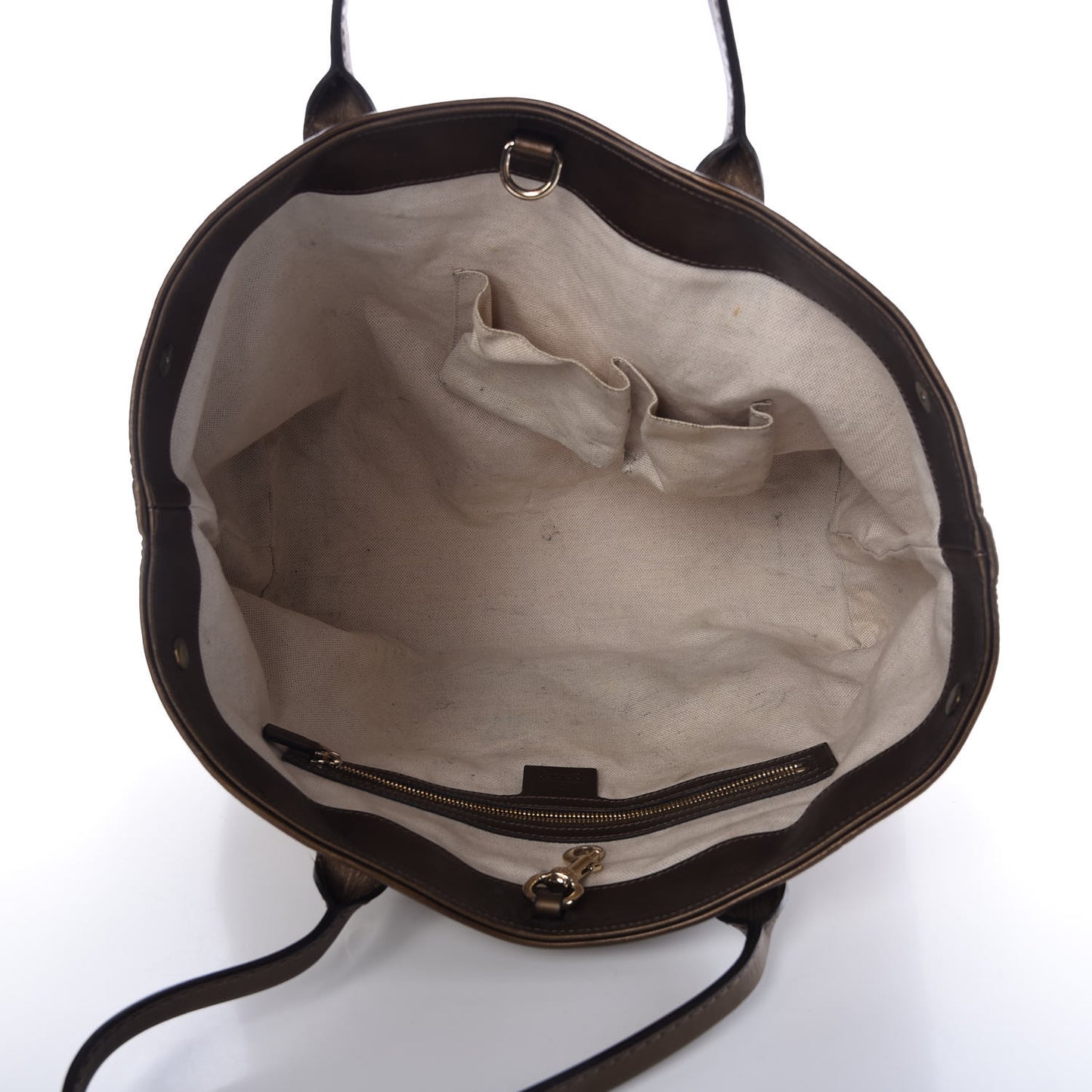 Monogram Lurex Heart Bit Charm Large Top Handle Tote Bronze
