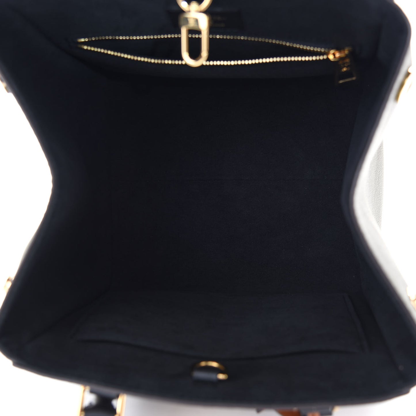 Calfskin Monogram Fold Tote PM Cream Khaki Black