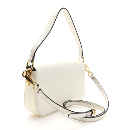 Prada Saffiano Lux Embleme Flap Shoulder Bag White 3 of 9