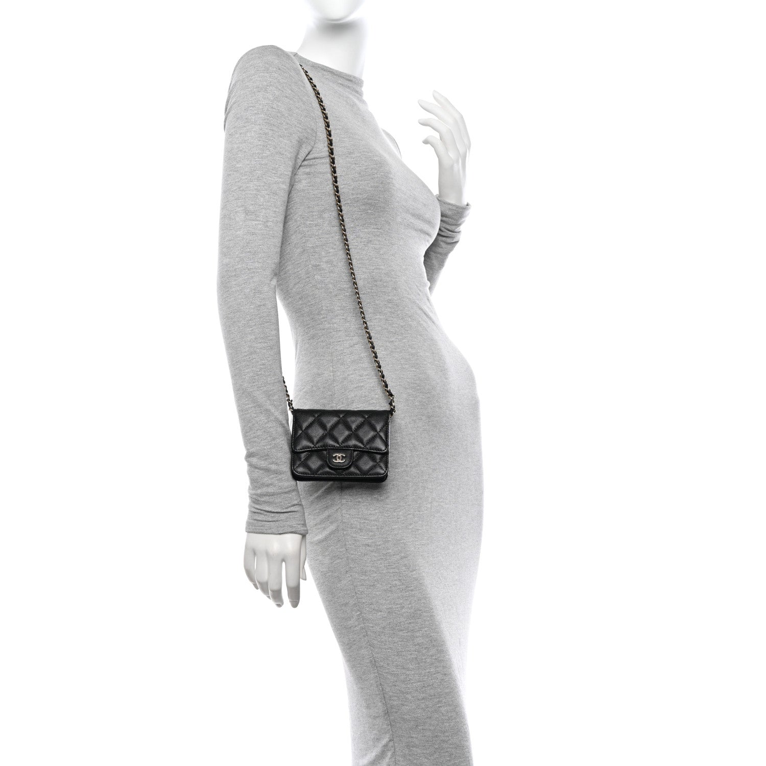 Chanel Caviar Quilted Mini Chain Bag Black 3 of 12