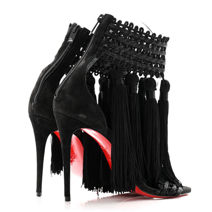 Christian Louboutin Suede Palma Macrame 100 Sandals 36 Black 4 of 11
