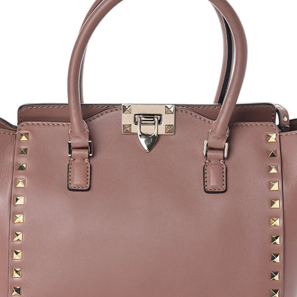 Valentino Garavani Vitello Small Rockstud Double Handle Tote Brownish 6 of 8