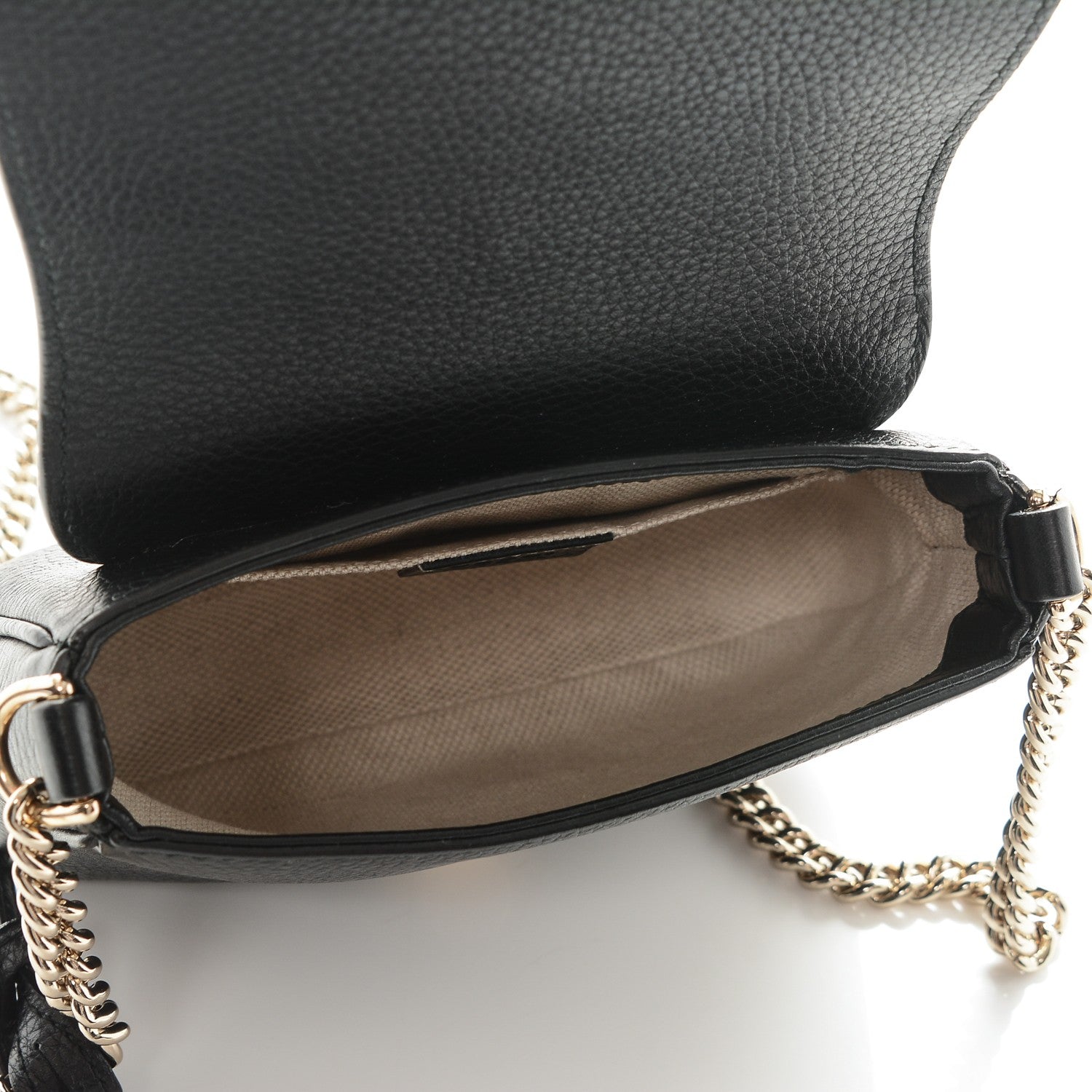 Gucci Pebbled Calfskin Small Soho Flap Crossbody Black 5 of 7