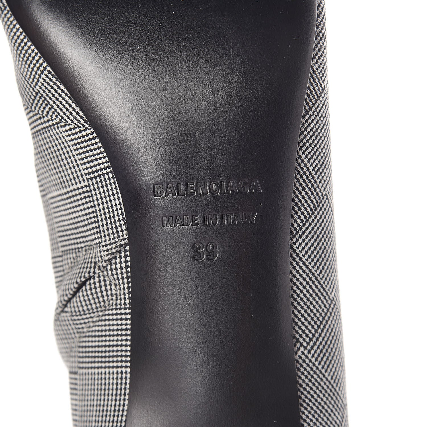 Balenciaga Wool Checked Knife Pointy Toe Boots 39 6 of 8