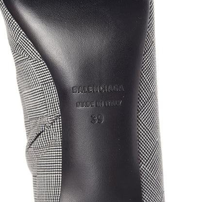 Balenciaga Wool Checked Knife Pointy Toe Boots 39 6 of 8