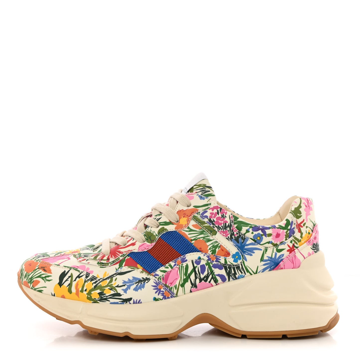 X KEN SCOTT Calfskin Floral Infinity Womens Rhyton Sneakers Mystic White 37.5 Ivory Pink Mystic White