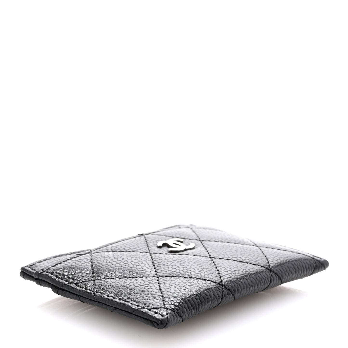 Caviar Quilted Card Holder Black