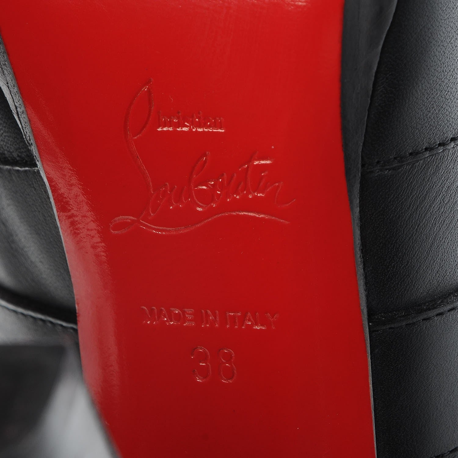 Christian Louboutin Calfskin Lamu 120 Platform Ankle Boots 38 Black 7 of 7