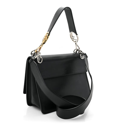 Fendi Vitello Century Velvet F is Fendi FF Kan I Shoulder Bag Black Tobacco 3 of 11