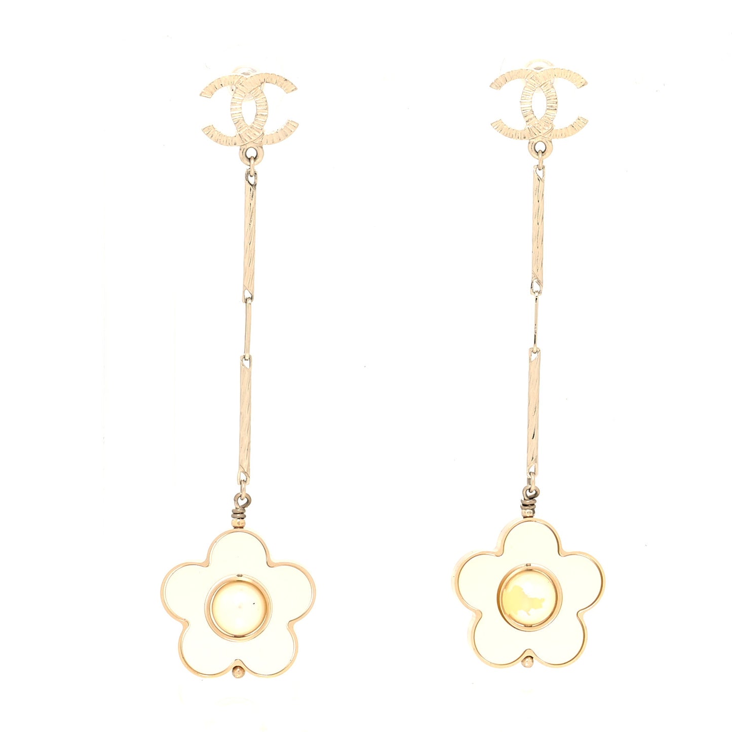 Pearl CC Camellia Earrings Gold