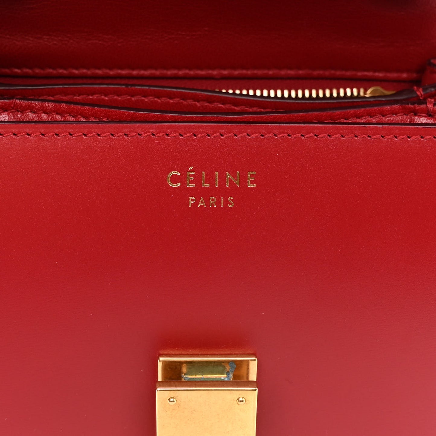Smooth Calfskin Small Classic Box Flap Bag Red