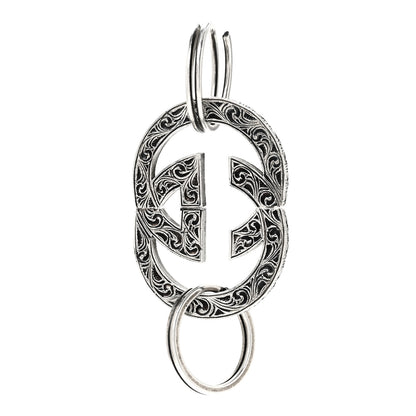 Gucci Metal Interlocking GG Keyring Silver 1 of 5
