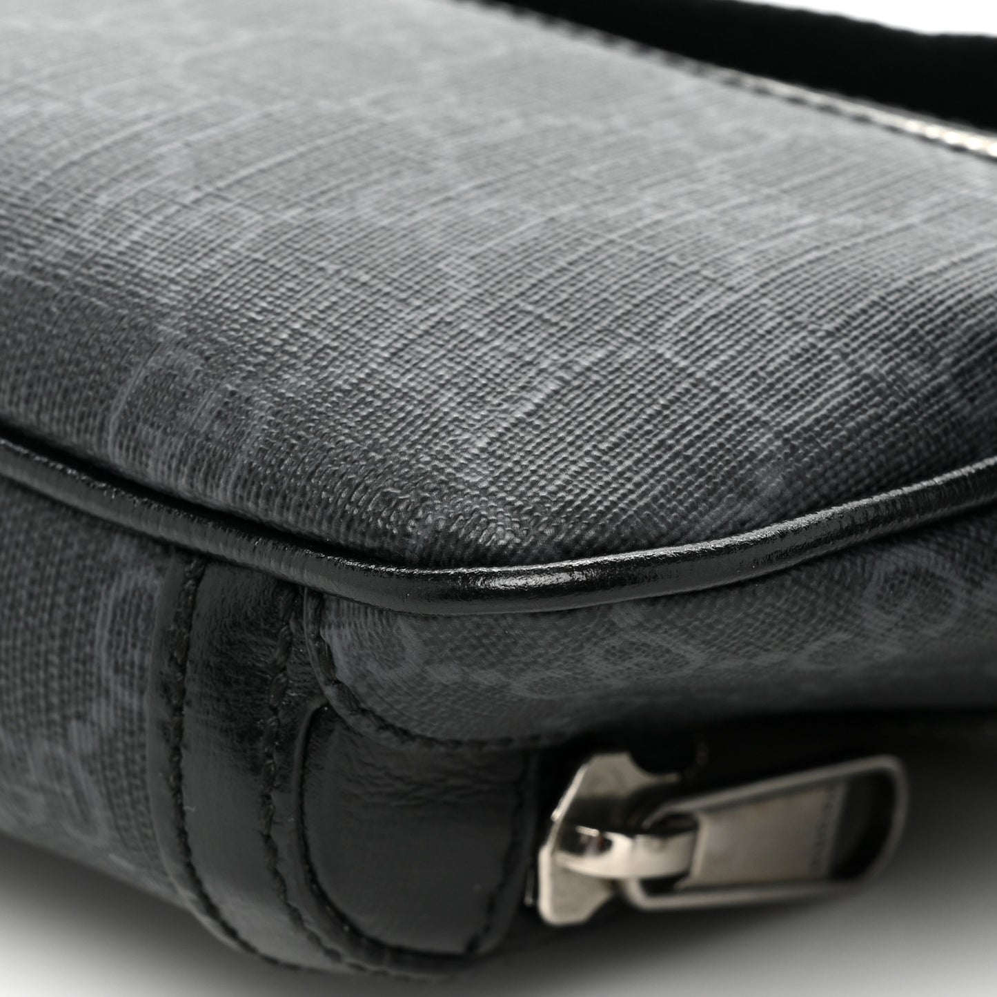 GG Supreme Monogram Textured Calfskin Retro Interlocking G Belt Bag Black