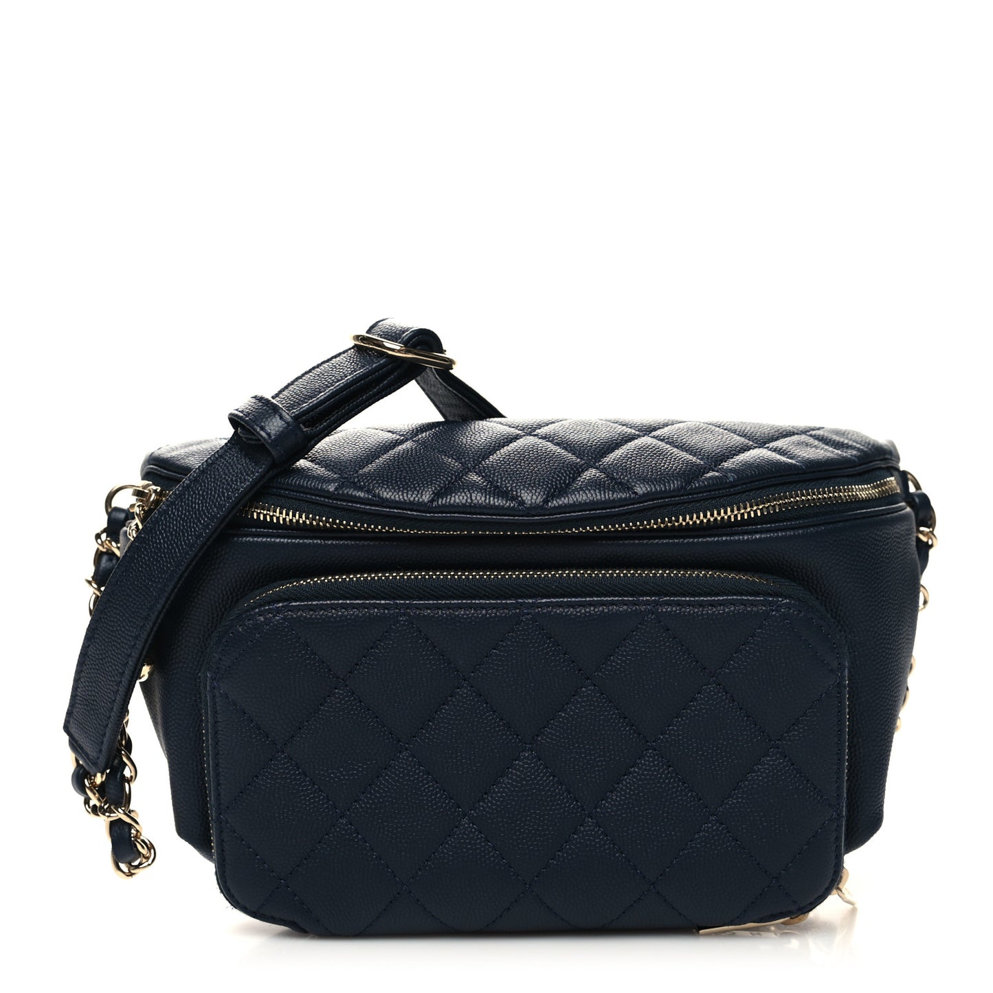 Caviar Quilted Business Affinity Waist Belt Bag Navy