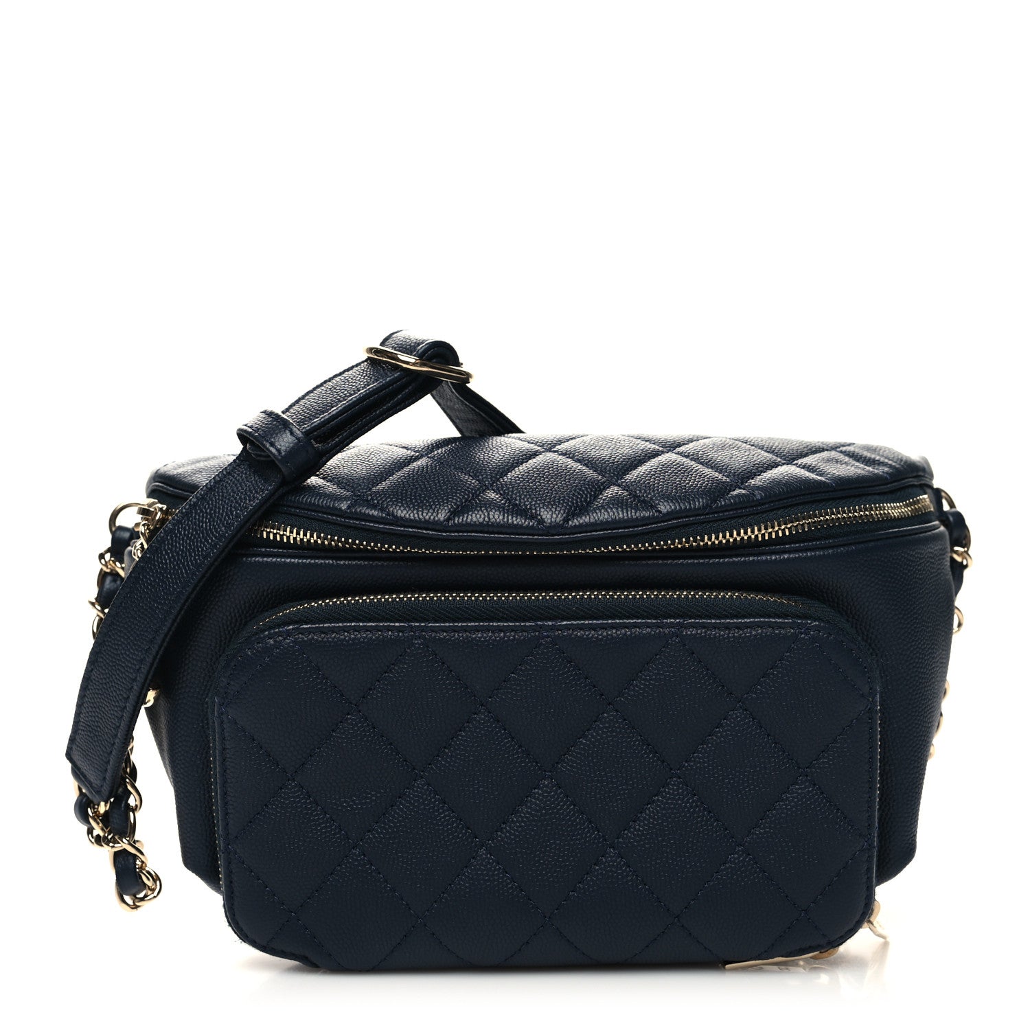 Chanel Caviar Quilted Business Affinity Waist Belt Bag Navy 1 of 11