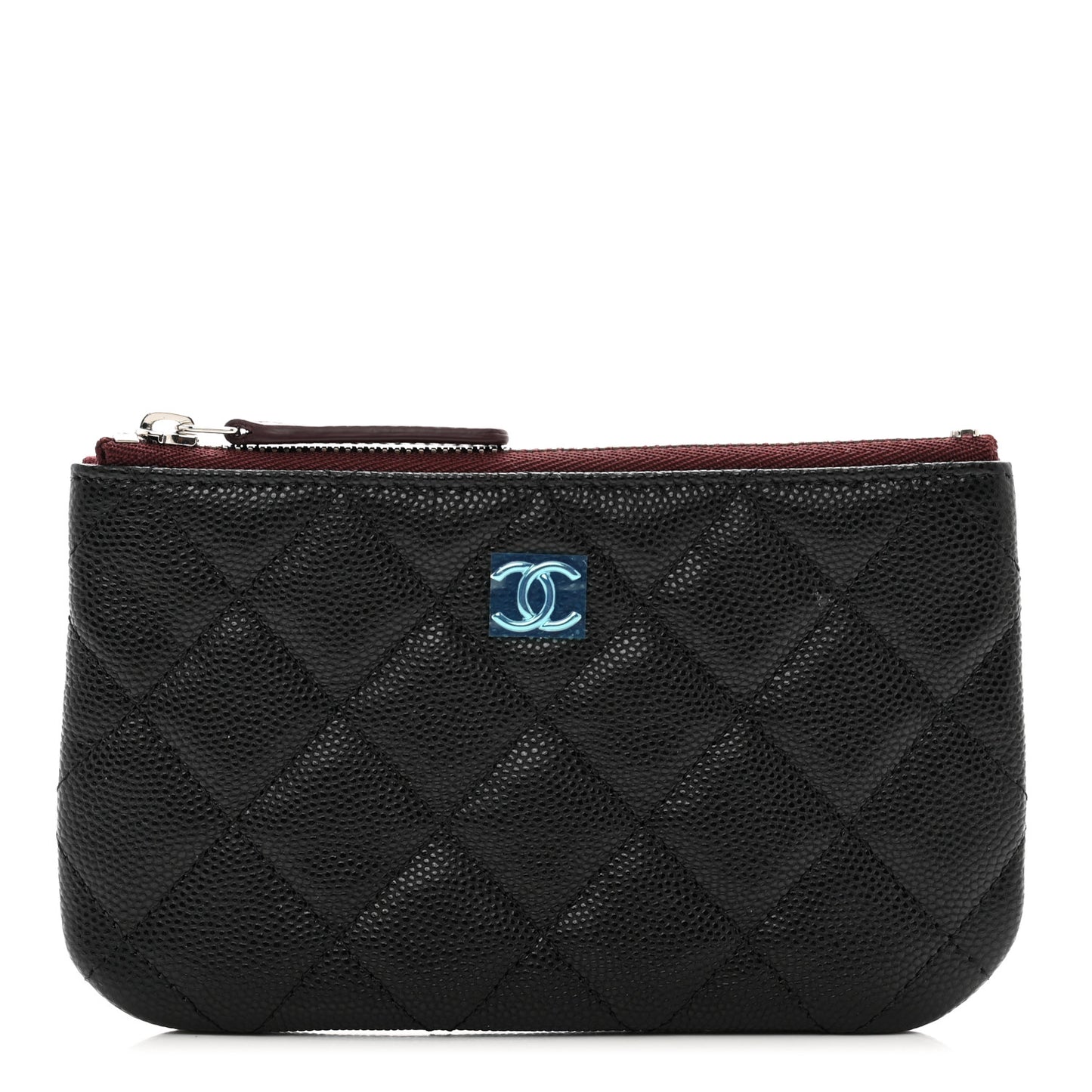 Caviar Quilted Small Cosmetic Case Black