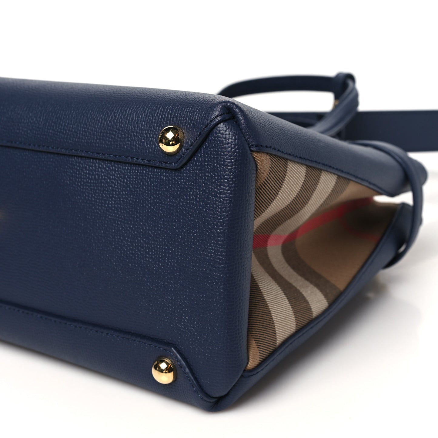 Derby Calfskin Vintage Check Medium Banner Tote Regency Blue