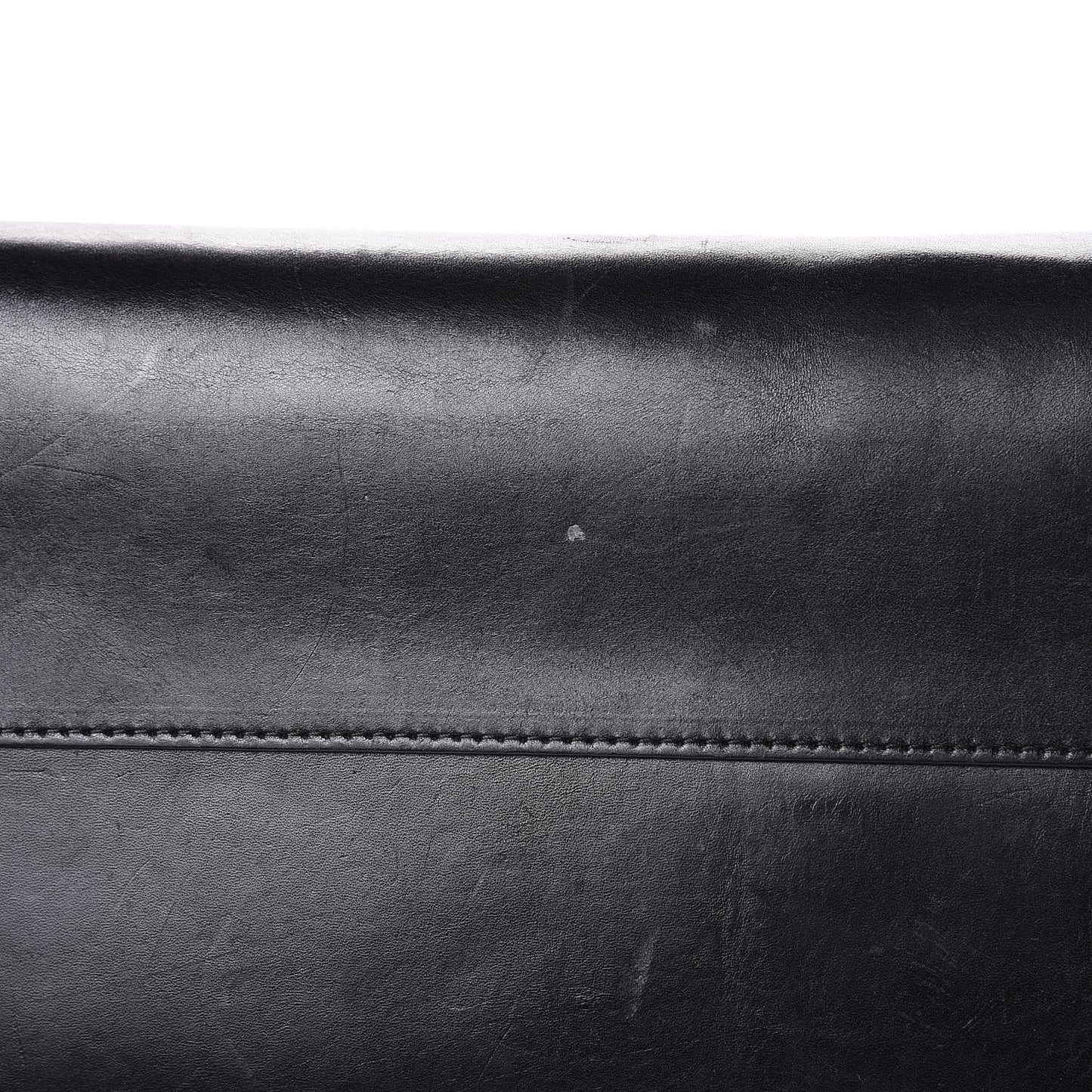 Smooth Calfskin Large Shopping Tote Black Argento