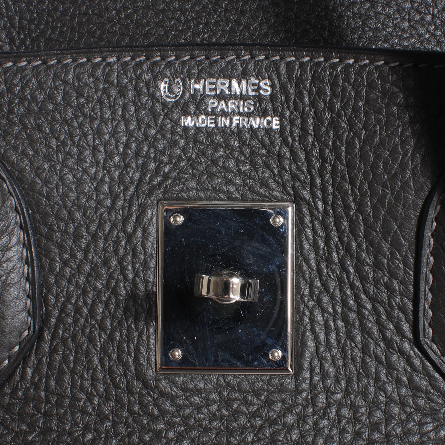 Taurillon Clemence Bi Color Horseshoe Birkin 35 Graphite Violet