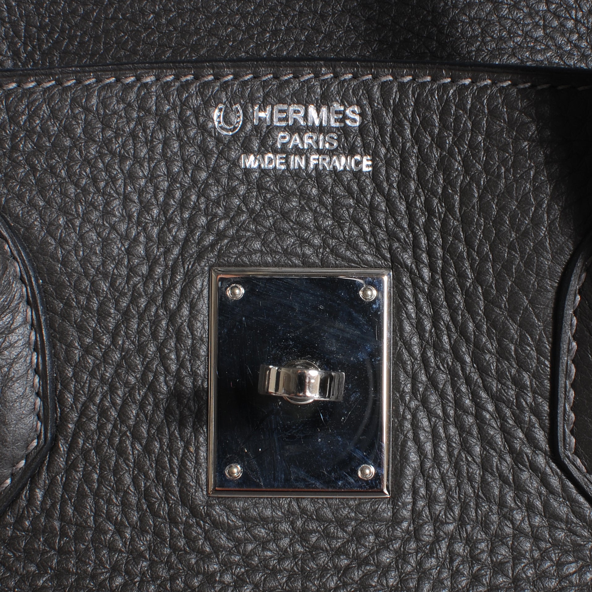 Hermes Taurillon Clemence Bi Color Horseshoe Birkin 35 Graphite Violet 9 of 12