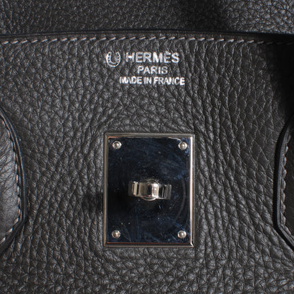 Hermes Taurillon Clemence Bi Color Horseshoe Birkin 35 Graphite Violet 9 of 12