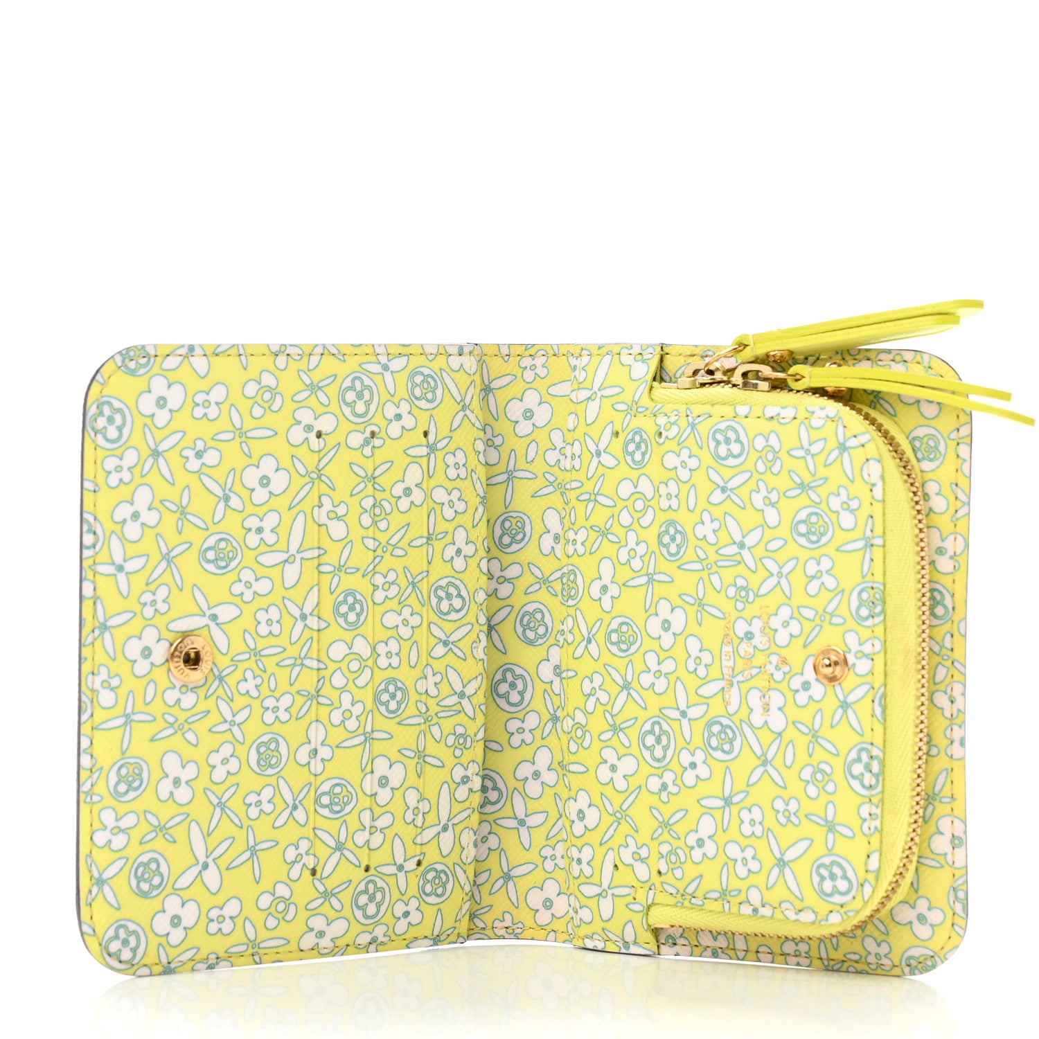 Louis Vuitton Monogram Fleuri Insolite Wallet PM Yellow 5 of 6